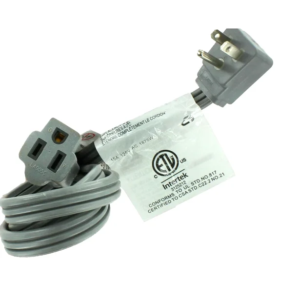 6 Ft. Air Conditioner/ Appliance 15A-125V 14 Awg Spt Ext. Cord-Gray