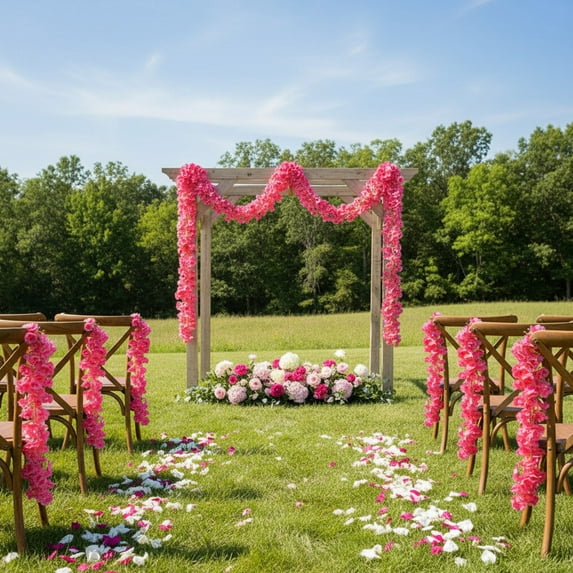 6 Ft Artificial Cherry Blossom Garland Rattan,Valentines Day Christmas Fireplace Decoration,Indoor Fake Cherry Blossoms Vines Floral Garlands,For Holiday Wedding Party Supplies Wall Window Home Decor