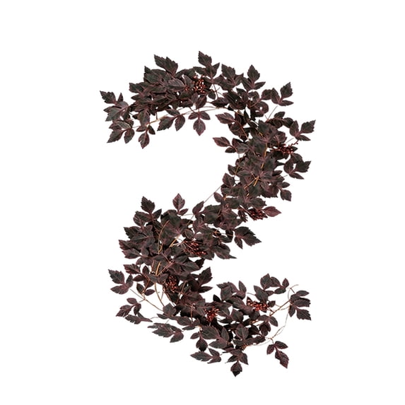 6 Ft Artificial Fall Garland Autumn Maple Leaf Vine, Fuller Fall Garland for Mantle Fireplace Table Centerpieces, Thanksgiving Halloween Farmhouse Home Decor Indoor Outdoor 1PC
