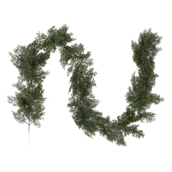 6 Ft Artificial Norfolk Pine Shiny Garlands, Real Touch Winter Pine Garland, Green Artificial Greenery Garland for Table, Mantle, Wall, Indoor, Outdoor Christmas Decoration