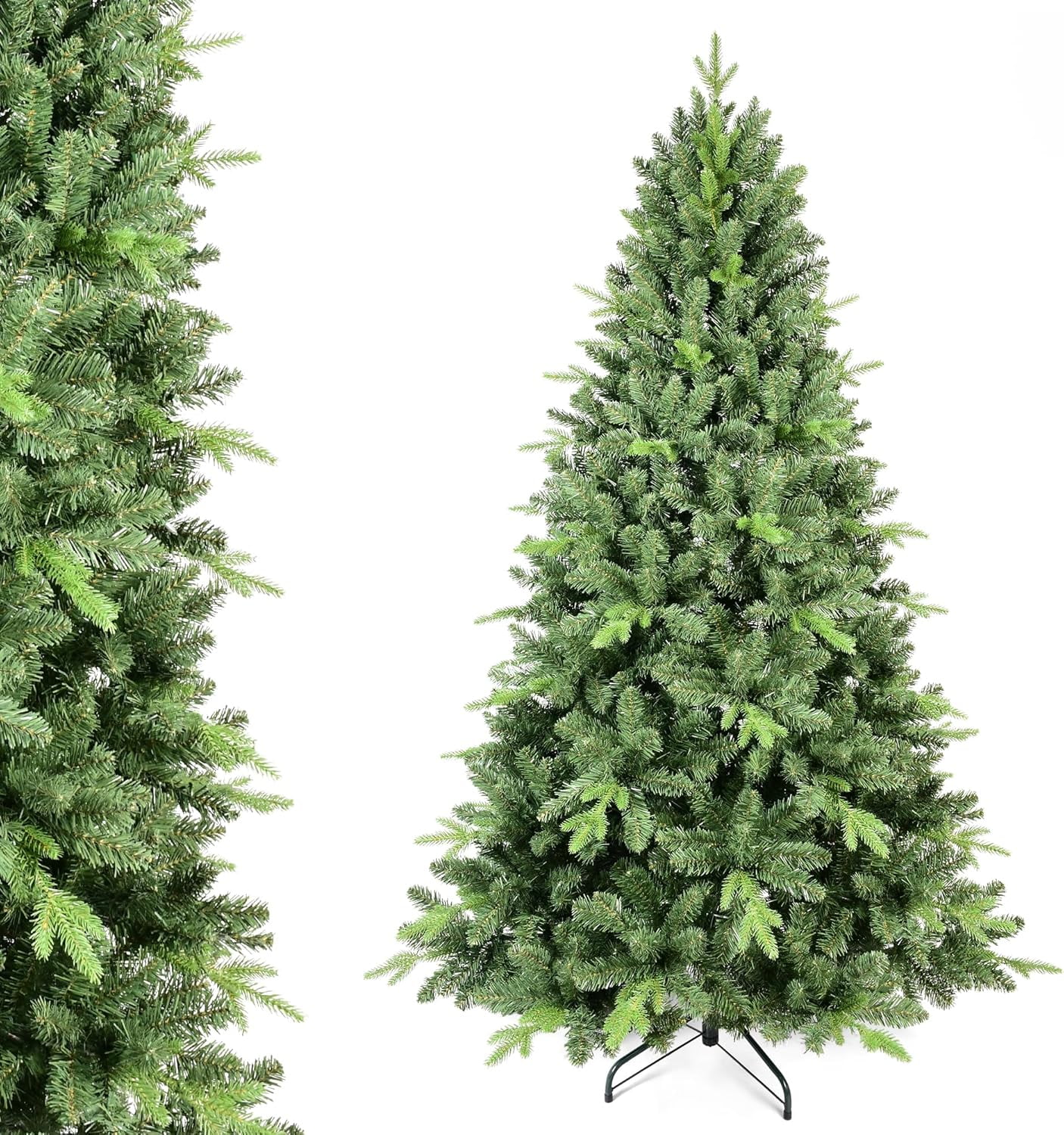 6ft Green Spruce Artificial Christmas Tree with Mixed PE and PVC Branch Tips