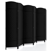 6-ft Folding Room Divider with Diamond Design, 8-Panel No Assembly Required, Freestanding,Black