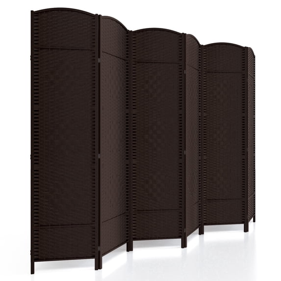 6-ft Folding Room Divider with Diamond Design, 6-Panel No Assembly Required, Freestanding,Coffee