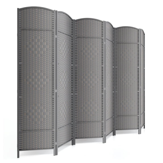 6-ft Folding Room Divider with Diamond Design, 6-Panel No Assembly Required, Freestanding,Gray