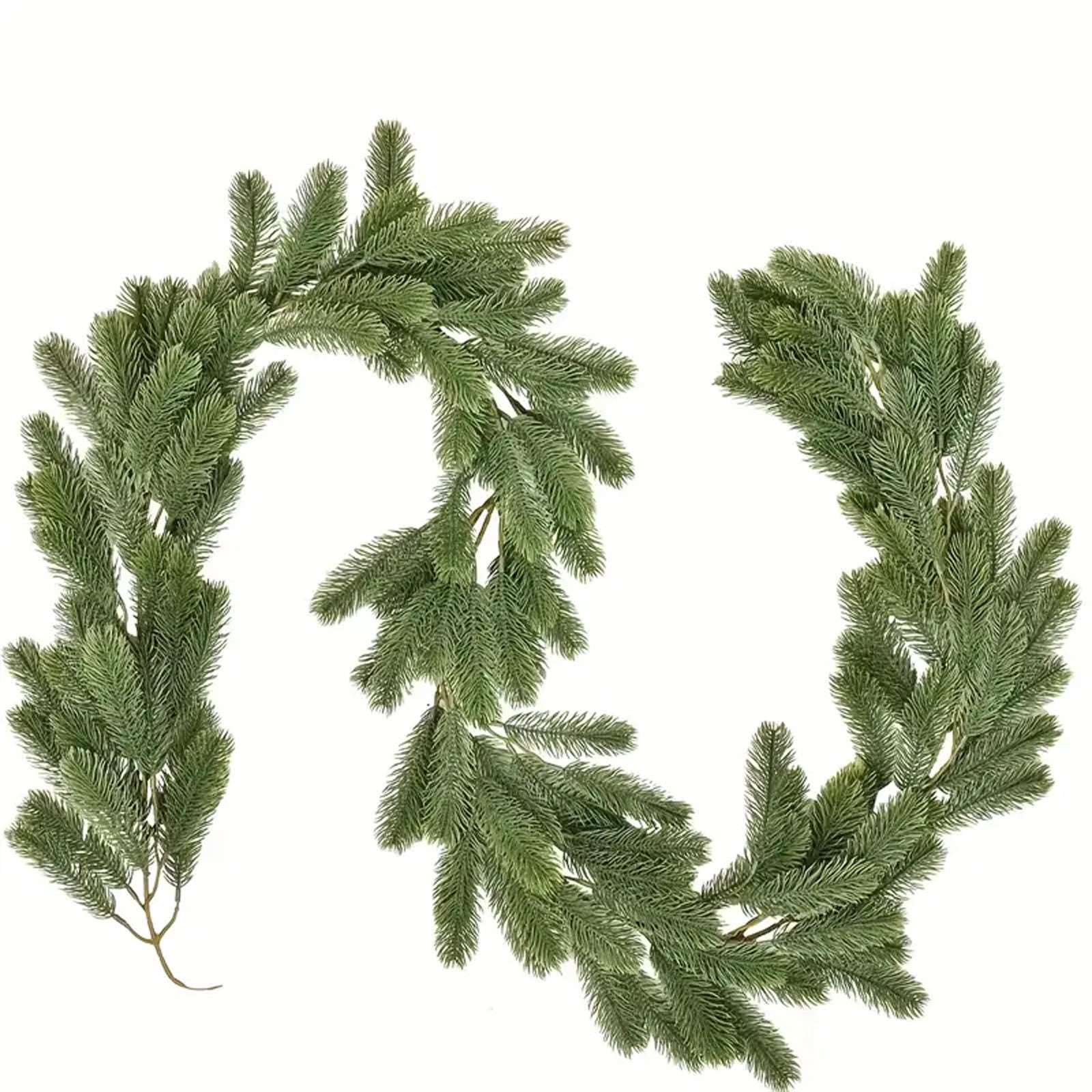 6 Ft Prelit Christmas Tinsel Garland, Green Metallic Garland with 100 Warm Lights, Lighted Xmas Garland for Indoor Outdoor Christmas Tree Decoration, Holiday Party Supplies