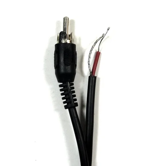 6-Ft Rca Male Shielded Audio Cable To Bare Wire For Speakers Subwoofer Audio