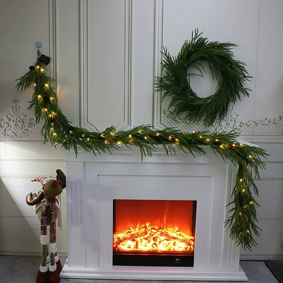 6 Ft Real Touch Christmas Garland, Lifelike Cedar Pine Garland for Staircase Mantle, Indoor Outdoor Xmas Decor, Droopy Bendable Faux Greenery for Thanksgiving & Holiday