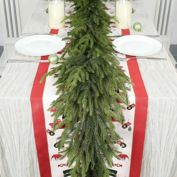 6 Ft Realistic Christmas Garland,Natural Droopy,Soft Bendable Cedar Garland, Lifelike Garland Christmas Decorations,Christmas Garland for Mantle Table Fireplace Stairs Christmas Decorations Indoor