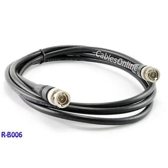 6 Ft. Rg59/U 75Ohm Coaxial Video Cable W/ Bnc Male To Male Connectors, R-B006