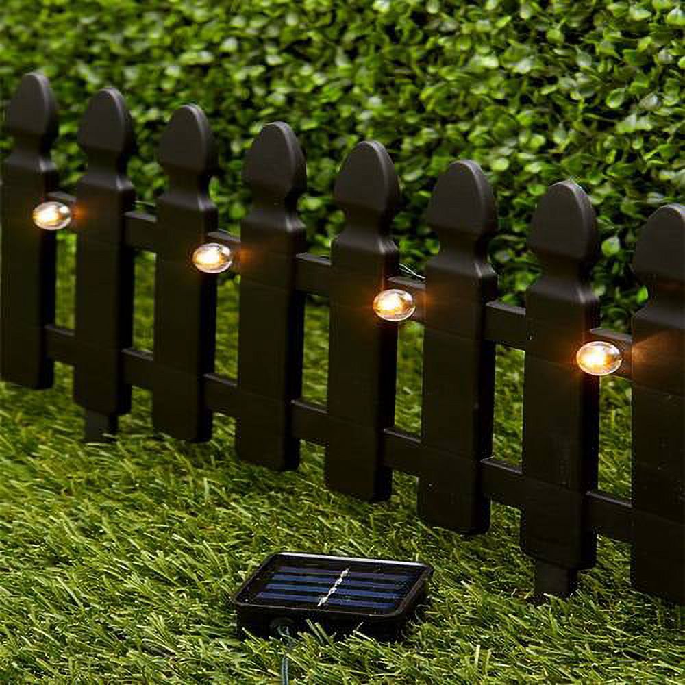 6Ft. Solar Border Picket Fence PanelsBlack