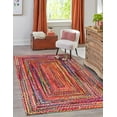 thumbnail image 1 of 6 Ft Square Multi Cotton Area Rug, Hand-Woven, Reversible, Farmhouse Boho Style, Durable & Pet-Friendly Rug for Living Room, Dining Room, and Bedroom, 1 of 5