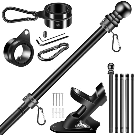 6 Ft Thickened Stainless Steel Wall Mount Flagpole Kit for Porch Yard