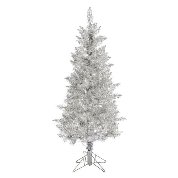 6 Ft Unlit Tinsel Silver Christmas Tree