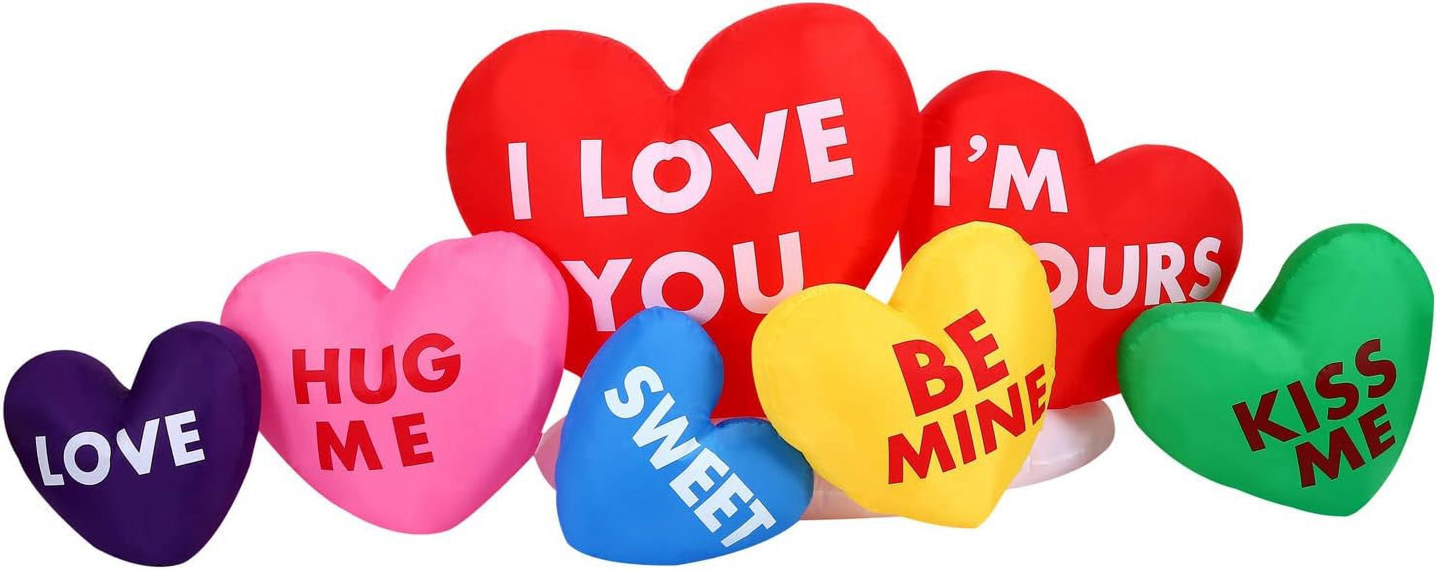 6 Ft. Valentine's Day Heart Candy Inflatable With LED Lights Festive