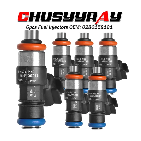 6 Fuel Injectors 0280158191 Replacement for Ford Explorer 3.5L 2011-2017