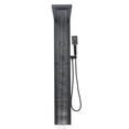 thumbnail image 1 of 6-Function Wall-Mounted LED Shower Panel Tower System, Smart Shower Column with Rainfall Waterfall Head, Handheld Spray Tub Spout (Black), 1 of 20