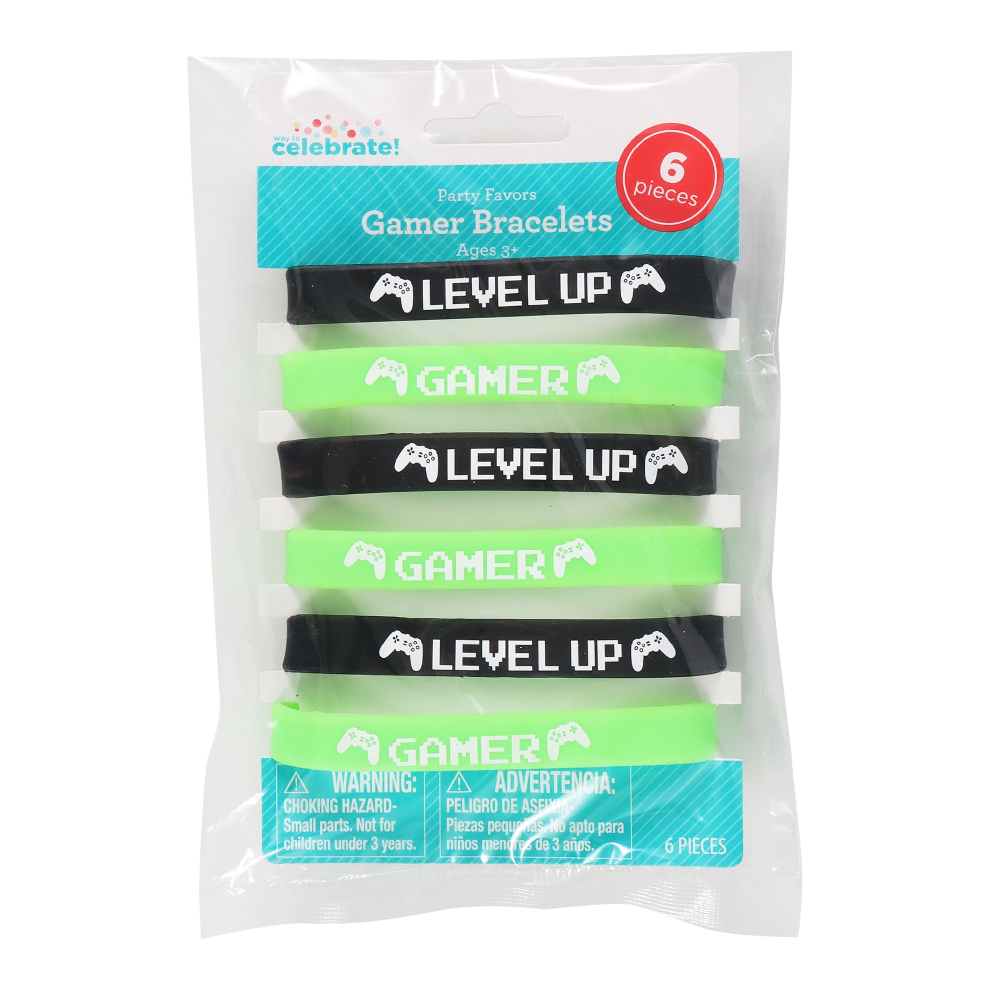 6 Count, Gamer Bracelets, Party Favors, by Way To Celebrate