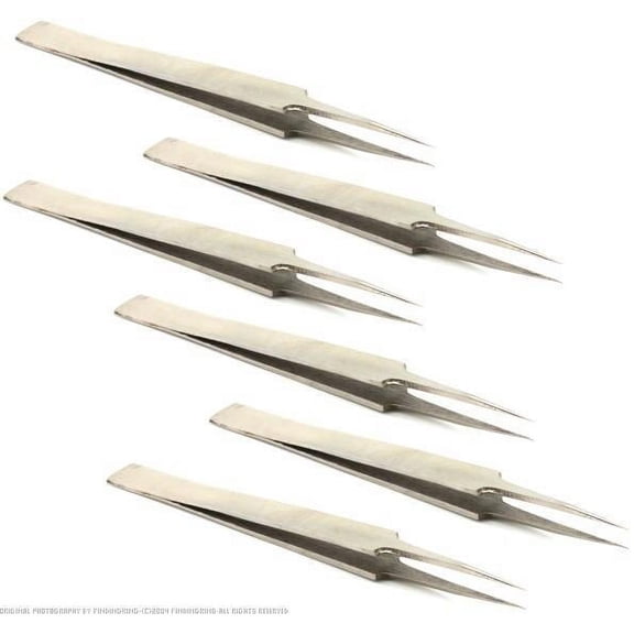 6 #GG Stainless Steel Tweezers Jewelers Watchmakers Beading Jewelry Repair Tool