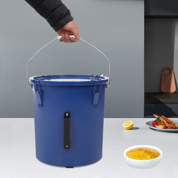6 Gal Fryer Grease Bucket, Oil Transport Container with Lock Clips, Fryer Oil Bucket with Lid
