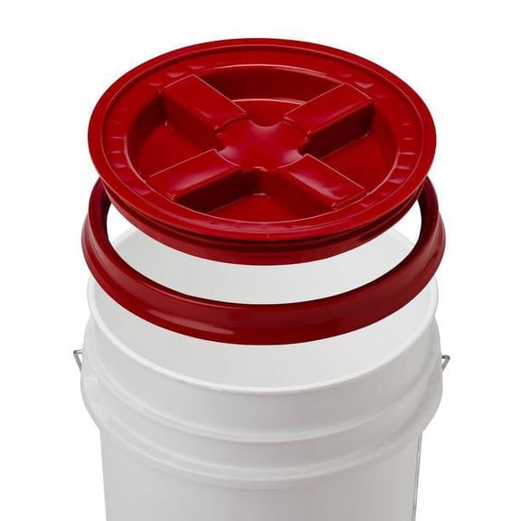 6 Gallon API White Bucket with Gamma Seal Lid (red)
