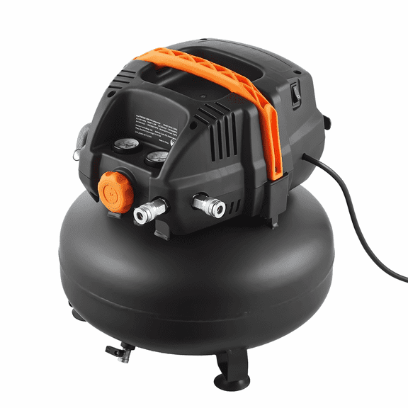 6 Gallon Air Compressor, 1.7HP 2.3CFM @ 90PSI Pancake Compressor - Oil-Free, 150PSI Max - Tire Inflation, Spray Painting, Nailing