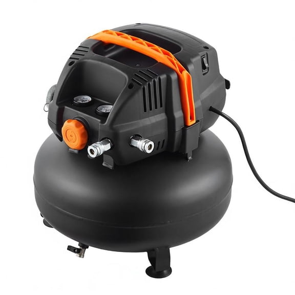 6 Gallon Air Compressor, 1.7Hp, 2.3 Cfm @ 90 Psi, 150 Psi Max Working Pressure, Oil-Free, Portable Pancake Tank, 120V