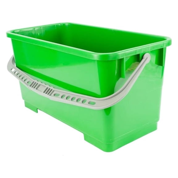 6 Gallon Durable Lightweight Mop Bucket with Squeegee Carrying Clips and Ergonomic Handle for Floor and Window Cleaning - Lime Green