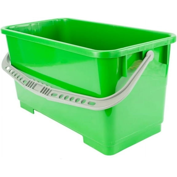 Pulex 6 Gallon Durable Lightweight Mop Bucket with Squeegee Carrying Clips and Ergonomic Handle for Floor and Window Cleaning - Lime Green