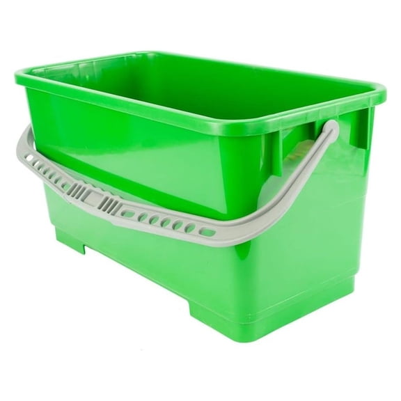 6 Gallon Durable Lightweight Mop Bucket with Squeegee Carrying Clips and Ergonomic Handle for Floor and Window Cleaning - Lime Green