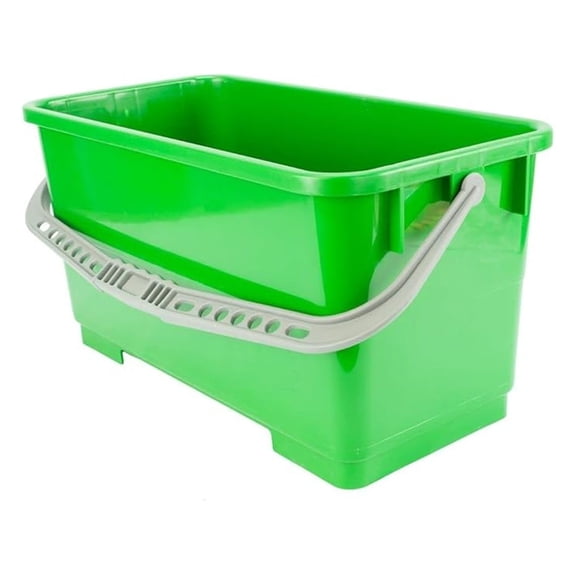 6 Gallon Durable Lightweight Mop Bucket with Squeegee Carrying Clips and Ergonomic Handle for Floor and Window Cleaning - Lime Green