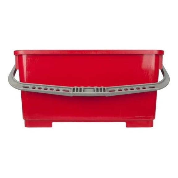 6 Gallon Durable Lightweight Mop Bucket with Squeegee Carrying Clips and Ergonomic Handle for Floor and Window Cleaning - Red