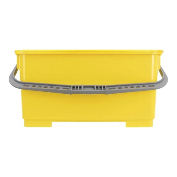 6 Gallon Durable Lightweight Mop Bucket with Squeegee Carrying Clips and Ergonomic Handle for Floor and Window Cleaning - Yellow