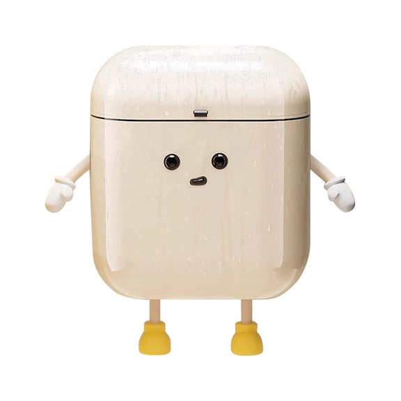 6 Gallon Funny Hanging Kitchen Trash Can with Lid, Large Waste Basket Trash Can with Lid Wall Mounted Indoor Garbage Bucket for Cabinet Cupboard Bedroom Bathroom Office Camping (A)