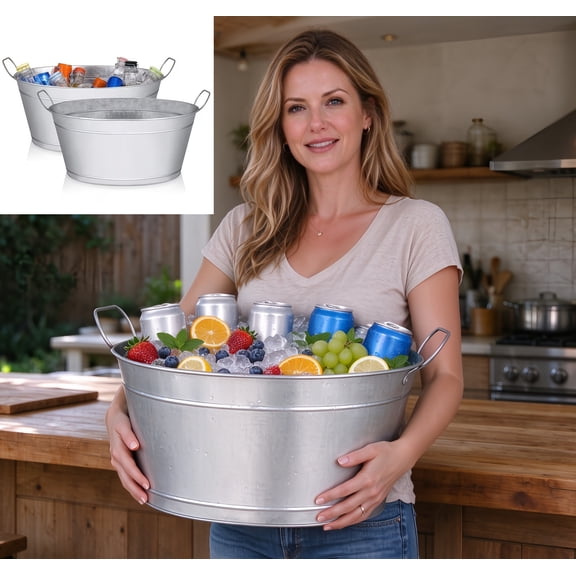 Metallic Beer Party Tubs for Home Events and Gatherings