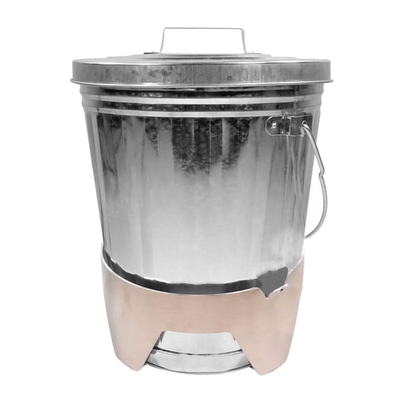 6 Gallon Galvanized Trash Can with Horizontal Aluminum Mounting Bracket Kit for Trucks & Trailers, Steel Outdoor Garbage Can Holder, Fire & Heat Resistant