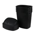 thumbnail image 1 of 6 Gallon Kitchen Trash Cans 4-Pack, Black Plastic Garbage Cans with Lid & Swing Top, Indoor/Outdoor Waste Bins for Home, Office, Restaurant, 1 of 3