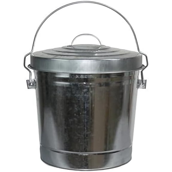 6 Gallon Metal Bird Seed Storage Can with Locking Lid Rodent Proof Galvanized Feed Bin for Bird or Chicken Food Bucket$$Garden & Patio