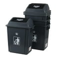 6 Gallon Plastic Trash Can, Plastic Garbage Can with Swing Lid, 4 Packs