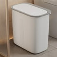 thumbnail image 1 of 6-Gallon Slim Trash Can with Lid, Narrow Space-Saving Bathroom & Toilet Step-On Garbage Bin, White and Gray,White, 1 of 7