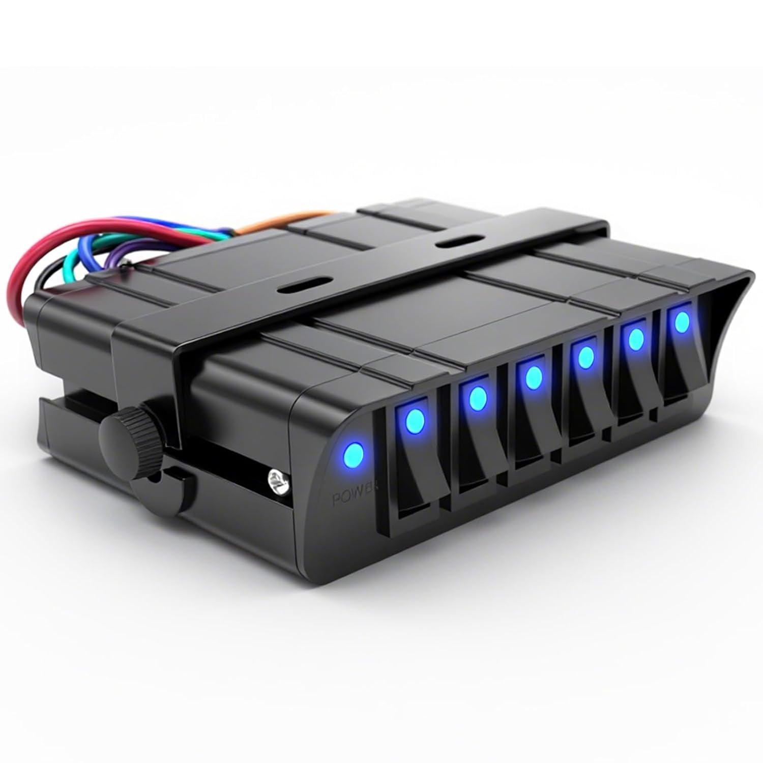 6 Gang 12V-24V Rocker Switch Box 20A SPST On/Off Toggle Switch Panel ...