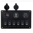thumbnail image 1 of 6 Gang Marine Boat Rocker Switch Panel, 12V Waterproof RV Led Switch Panel for Car Truck Marine Boat, 1 of 8