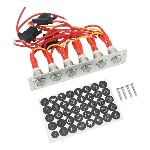 6-Gang Pre-Wired Switch Panel with Blue LED