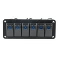 6 Gang Rocker Switch Panel LED Backlit On Off Switch Waterproof Circuit