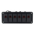 6 Gang Rocker Switch Panel LED Backlit On Off Switch Waterproof Circuit