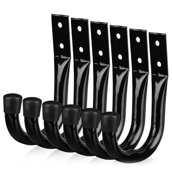 6 * Garage Storage Hooks-Black