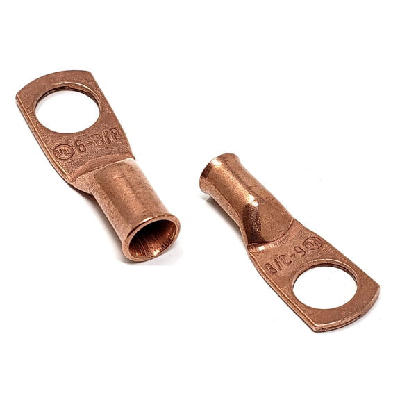 6-Gauge 3/8 in. Pure Copper Cable Lugs (25-Pack)