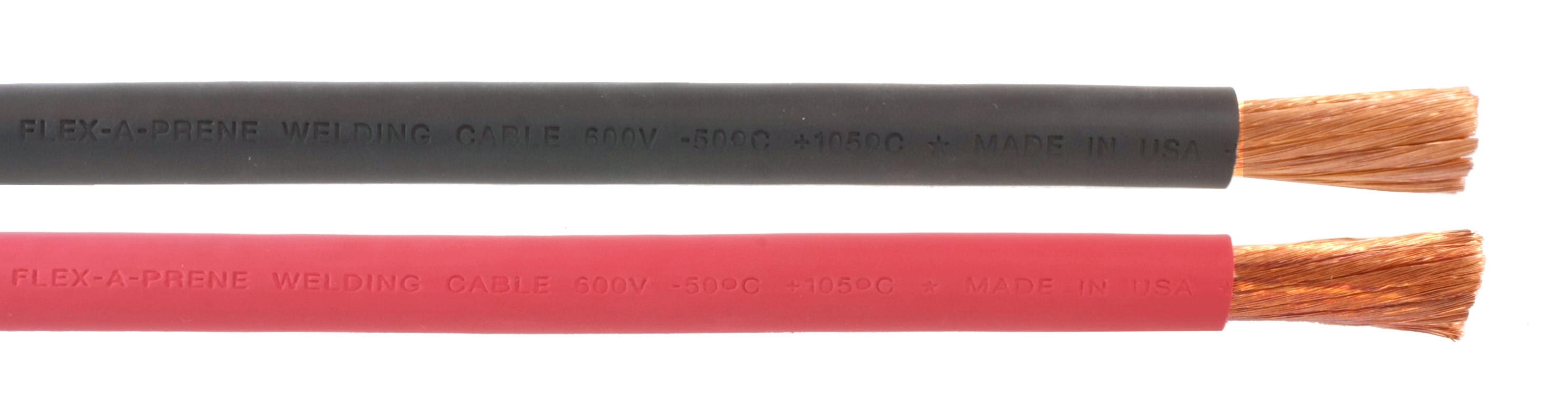 #6 Gauge AWG - Flex-A-Prene® - Welding/Battery Cable - Black & Red - 600 V - Made in USA (30 FEET OF EACH COLOR)