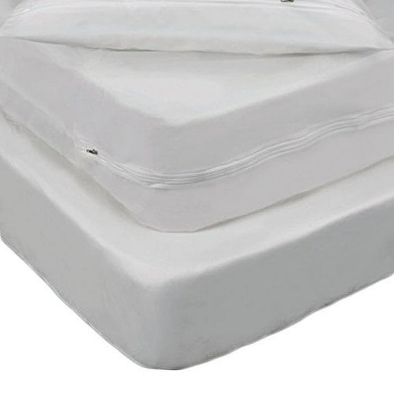 6 Gauge Vinyl Zippered Twin Size Mattress Cover, 9-Inch Deep