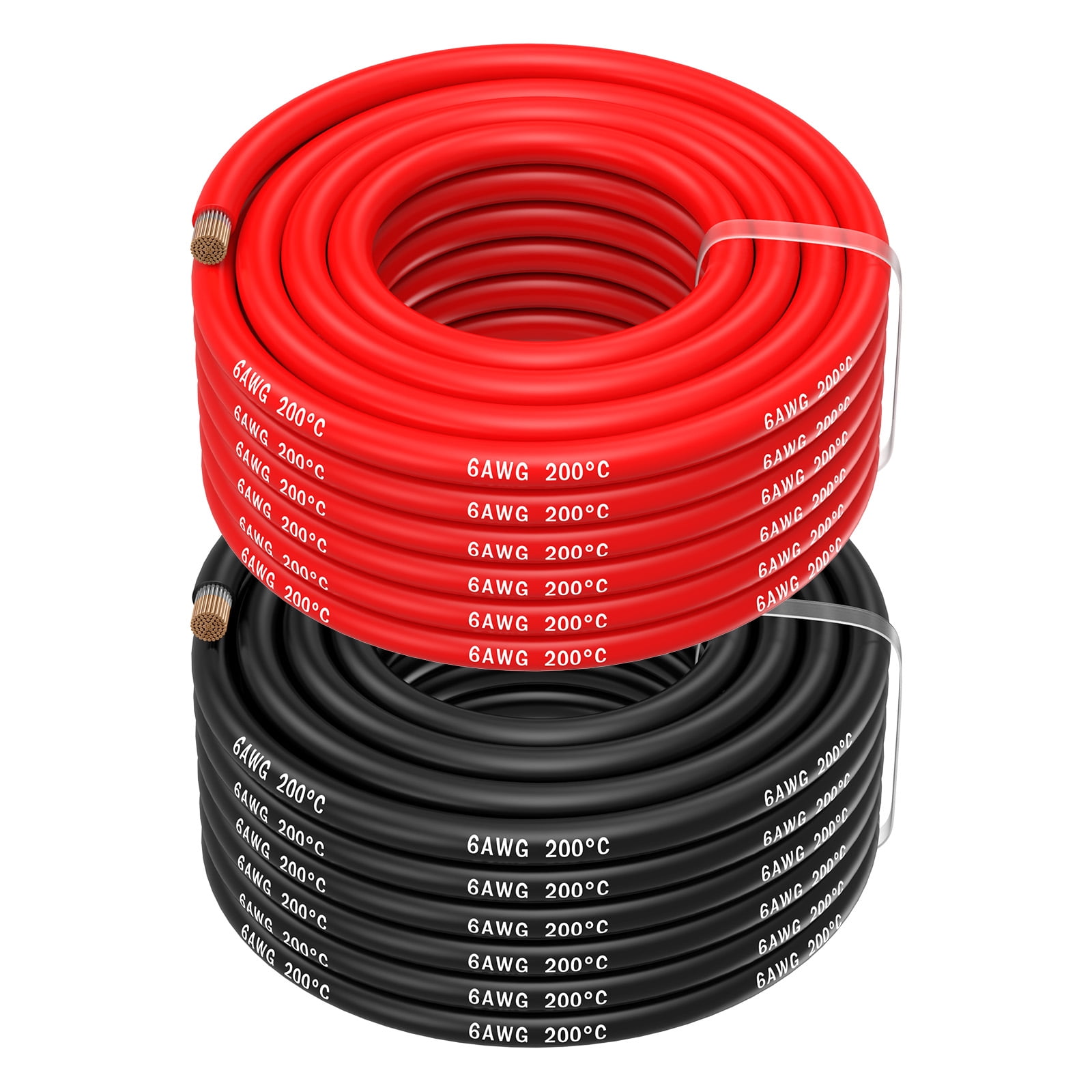 6 Gauge Wire by MMOBIEL – 6 AWG Silicone Cable, 2 x 32.8FT (1 Red & 1 Black) Tinned Copper Oxygen Free Battery Wire, Flexible High Temp Electrical Wire for Automotive, Solar, Marine, RV, Welding