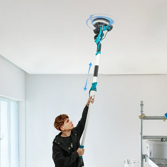 6 Gear Speed Blue Aluminum Alloy Electric Drywall Sander Vacuum with Dust Collection for Electric Ceiling and Wall